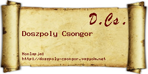 Doszpoly Csongor névjegykártya